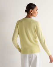 Load image into Gallery viewer, N.Peal Women's Olivia Round Neck Cashmere Cardigan Granita Yellow
