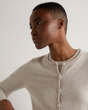 Load image into Gallery viewer, N.Peal Women's Olivia Round Neck Cashmere Cardigan Pebble Grey
