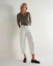 Load image into Gallery viewer, N.Peal Women's Olivia Round Neck Cashmere Cardigan Vintage Khaki Green
