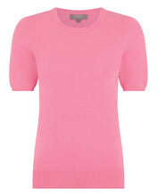 Load image into Gallery viewer, N.Peal Women's Milly Classic Cashmere T-Shirt Camellia Pink
