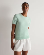 Load image into Gallery viewer, N.Peal Women's Milly Classic Cashmere T-Shirt Dusty Teal Green
