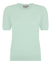 Load image into Gallery viewer, N.Peal Women's Milly Classic Cashmere T-Shirt Dusty Teal Green
