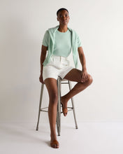 Load image into Gallery viewer, N.Peal Women's Milly Classic Cashmere T-Shirt Dusty Teal Green
