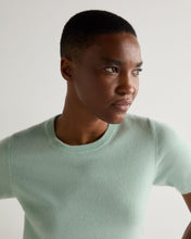 Load image into Gallery viewer, N.Peal Women's Milly Classic Cashmere T-Shirt Dusty Teal Green
