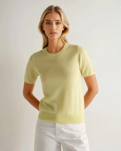 Load image into Gallery viewer, N.Peal Women's Milly Classic Cashmere T-Shirt Granita Yellow
