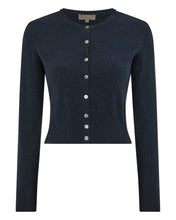 Load image into Gallery viewer, N.Peal Women's Ivy Cropped Cashmere Cardigan Indigo Blue
