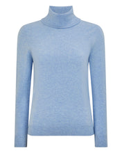 Load image into Gallery viewer, N.Peal Women's Luna Roll Neck Cashmere Jumper Cornflower Blue
