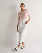 Load image into Gallery viewer, N.Peal Women's Emilia Cable Round Neck Cashmere Jumper Blossom Pink
