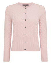 Load image into Gallery viewer, N.Peal Women's Myla Cable Cashmere Cardigan Blossom Pink
