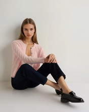 Load image into Gallery viewer, N.Peal Women's Myla Cable Cashmere Cardigan Blossom Pink

