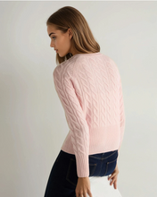 Load image into Gallery viewer, N.Peal Women's Myla Cable Cashmere Cardigan Blossom Pink
