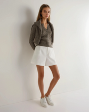 Load image into Gallery viewer, N.Peal Women's Myla Cable Cashmere Cardigan Vintage Khaki Green
