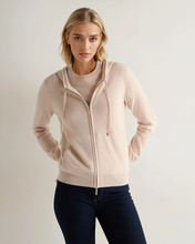 Load image into Gallery viewer, N.Peal Women's Ada Cashmere Hoodie Ecru White
