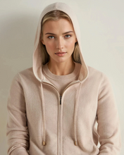 Load image into Gallery viewer, N.Peal Women's Ada Cashmere Hoodie Ecru White
