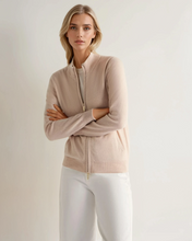 Load image into Gallery viewer, N.Peal Women's Alisa Full Zip Cashmere Cardigan Ecru White
