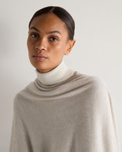 Load image into Gallery viewer, N.Peal Women's Lily Metal Trim Lightweight Cashmere Cape Pebble Grey
