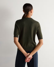 Load image into Gallery viewer, N.Peal Women's Cotton Cashmere T-Shirt Arabica Khaki Green
