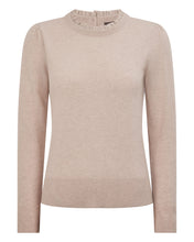 Load image into Gallery viewer, N.Peal Women's Woven Ruffle Cashmere Jumper Ecru White
