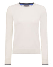 Load image into Gallery viewer, N.Peal Women's Cotton Cashmere Round Neck Jumper New Ivory White
