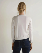 Load image into Gallery viewer, N.Peal Women's Cotton Cashmere Round Neck Jumper New Ivory White
