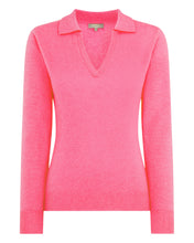 Load image into Gallery viewer, Gauzy Collared Sweater Camelia Pink
