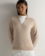 Load image into Gallery viewer, Gauzy Collared Sweater Ecru
