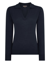 Load image into Gallery viewer, Gauzy Collared Sweater Indigo Blue
