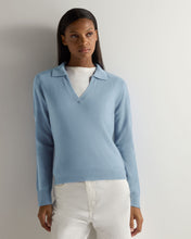Load image into Gallery viewer, Gauzy Collared Sweater Sea Mist
