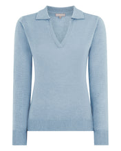 Load image into Gallery viewer, Gauzy Collared Sweater Sea Mist
