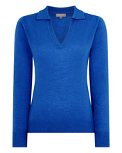 Load image into Gallery viewer, Gauzy Collared Sweater Sonic Blue
