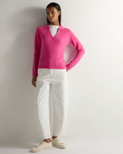 Load image into Gallery viewer, Gauzy Collared Sweater Vibrant pink
