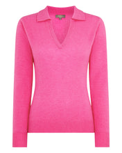 Load image into Gallery viewer, Gauzy Collared Sweater Vibrant pink
