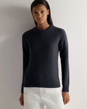 Load image into Gallery viewer, Gauzy Round Neck Sweater Indigo Blue
