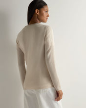 Load image into Gallery viewer, Gauzy V Neck Sweater Almond
