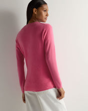 Load image into Gallery viewer, Gauzy V Neck Sweater Camelia Pink
