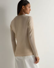 Load image into Gallery viewer, Gauzy V Neck Sweater Ecru
