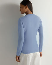 Load image into Gallery viewer, Gauzy V Neck Sweater Indigo Sea Mist
