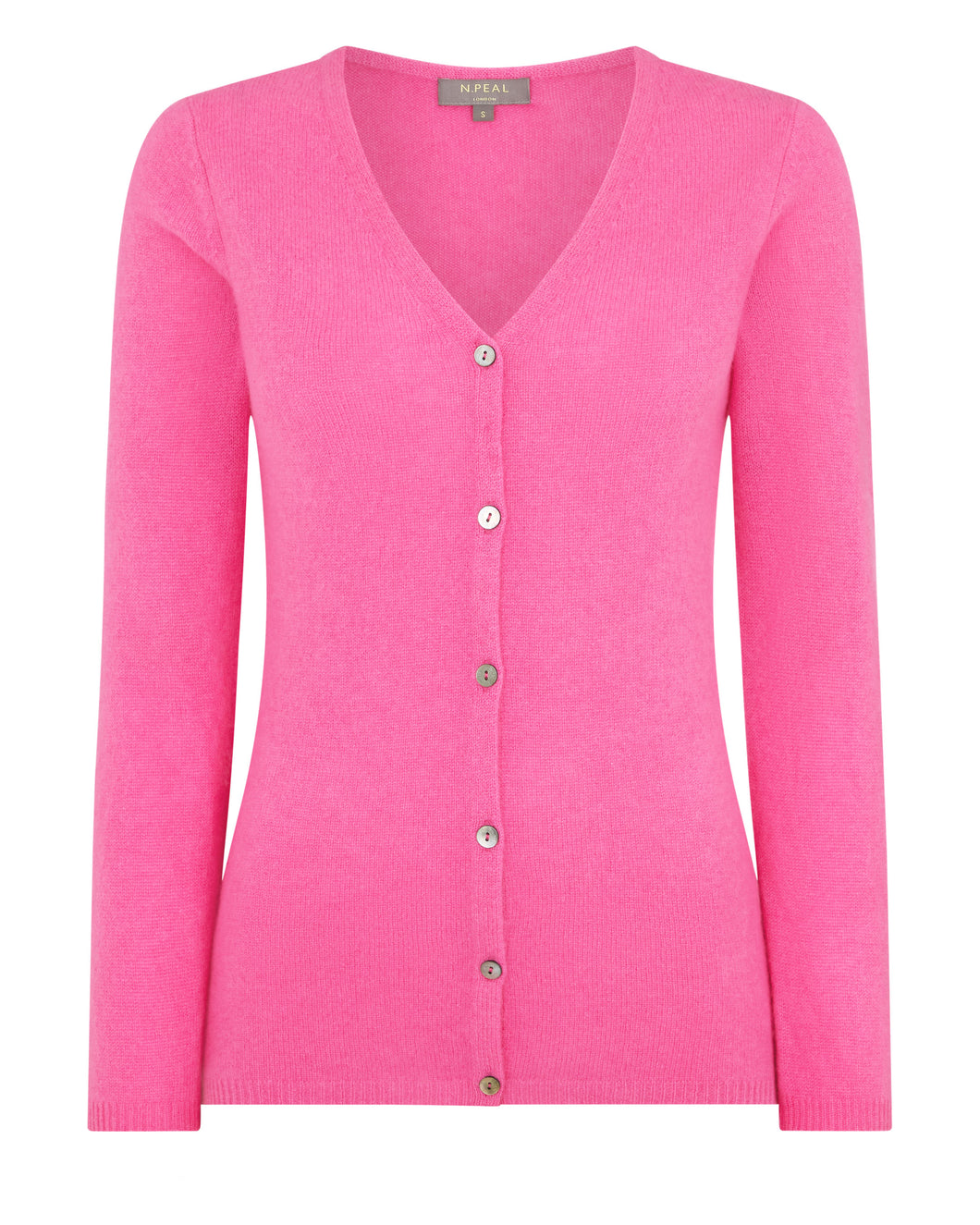 Gauzy V Neck Cardigan Vibrant pink