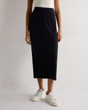 Load image into Gallery viewer, N.Peal Women's Straight Cashmere Skirt Navy Blue
