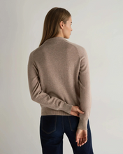 Load image into Gallery viewer, N.Peal Women's Cashmere Polo Shirt Oatmeal Brown
