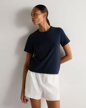 Load image into Gallery viewer, N.Peal Women's Lottie Cashmere T-Shirt Indigo Blue
