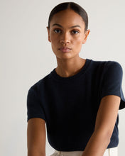 Load image into Gallery viewer, N.Peal Women's Lottie Cashmere T-Shirt Indigo Blue
