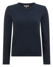 Load image into Gallery viewer, N.Peal Women's Hallie Round Neck Cashmere Jumper Indigo Blue
