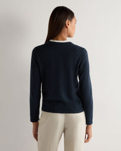 Load image into Gallery viewer, N.Peal Women's Hallie Round Neck Cashmere Jumper Indigo Blue

