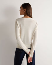 Load image into Gallery viewer, N.Peal Women's Superfine Cashmere V Neck Cardigan New Ivory White
