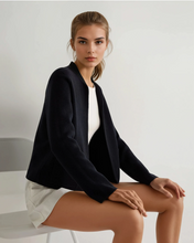 Load image into Gallery viewer, N.Peal Women's Milano Cashmere Jacket Navy Blue
