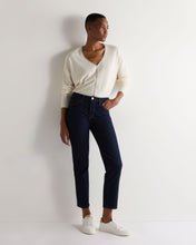 Load image into Gallery viewer, N.Peal Women's Metal Trim V Neck Cashmere Jumper New Ivory White
