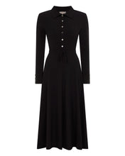 Load image into Gallery viewer, N.Peal Women's Polo Collar Silk Cashmere Dress Black
