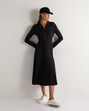Load image into Gallery viewer, N.Peal Women's Polo Collar Silk Cashmere Dress Black
