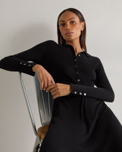 Load image into Gallery viewer, N.Peal Women's Polo Collar Silk Cashmere Dress Black
